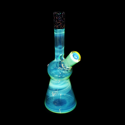 AJ Surf City Full Color Jammer | 10mm Dab Rig with Worked Mouthpiece and Smooth Hits

