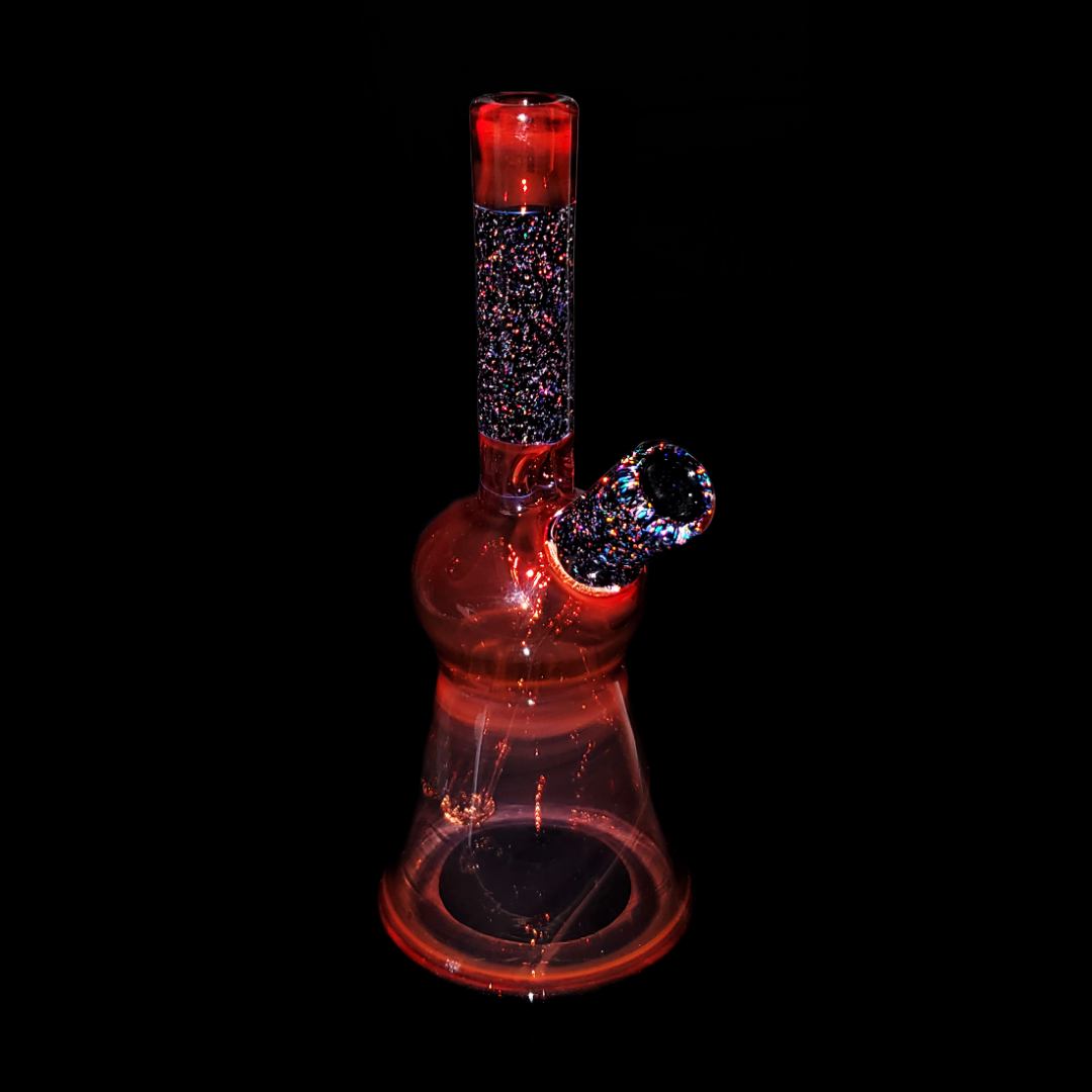 AJ Surf City Fully Worked Jammer | 10mm Mini Dab Rig with Intricate Color Accents and 2-Hole Perc

