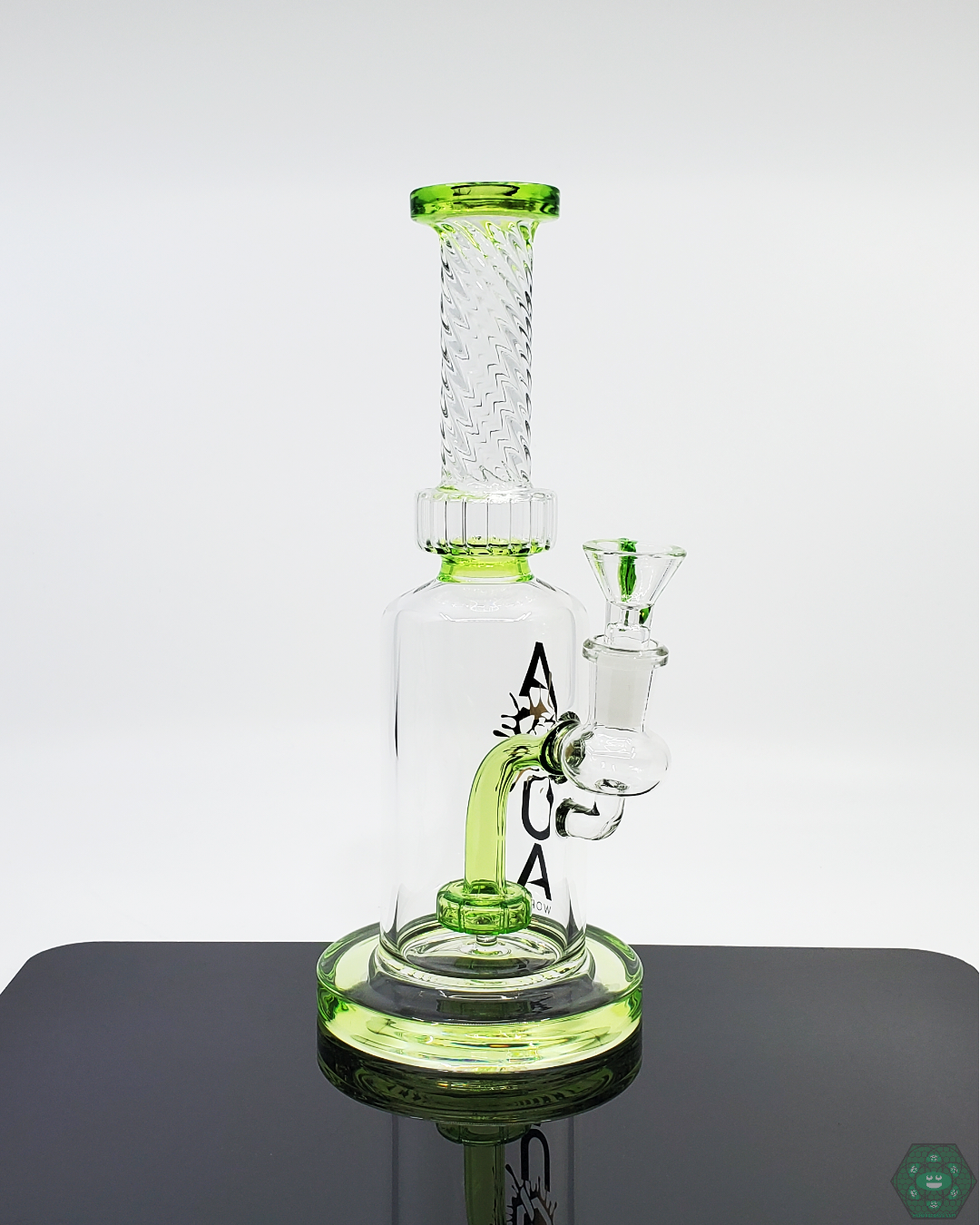 Aqua Works Glass 9” Spiral Neck Straight Tube | Smooth Hits with Visually Unique Spiral Design for Consistent Use

