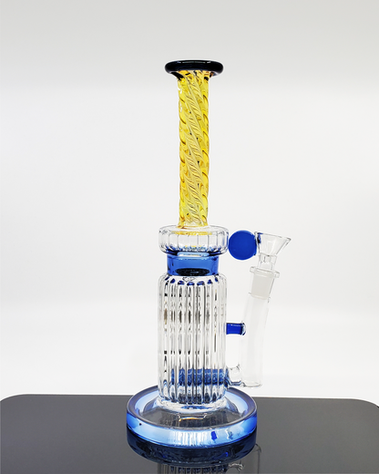 Aqua Works Scalloped Straight Tube | Stable and Durable Glass with Classic Design for Smooth Smoking Sessions


