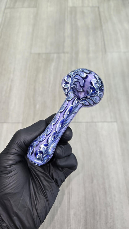 Izlow Glass - Periwinkle Paisley Handpipe