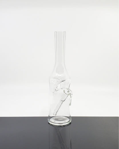 Bro D Glass Clear Full-Size Bottle, a stylish glass water rig designed for smooth hits and durability.