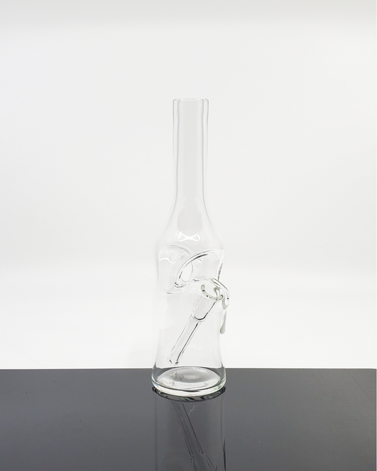 Bro D Glass Clear Full-Size Bottle, a stylish glass water rig designed for smooth hits and durability.
