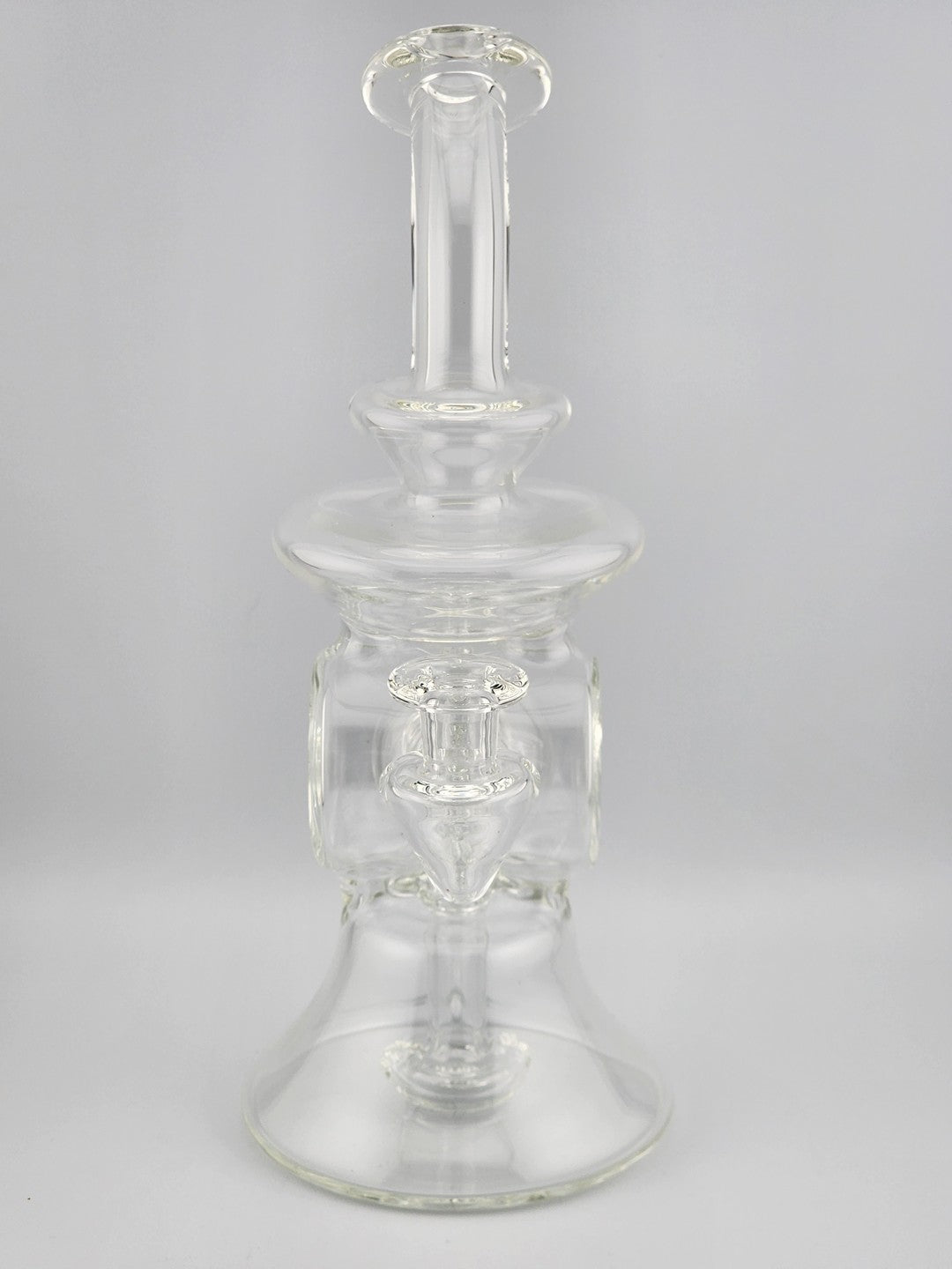 Bro D Glass Hypogeum Recycler in clear glass, designed for precision filtration and smooth airflow.