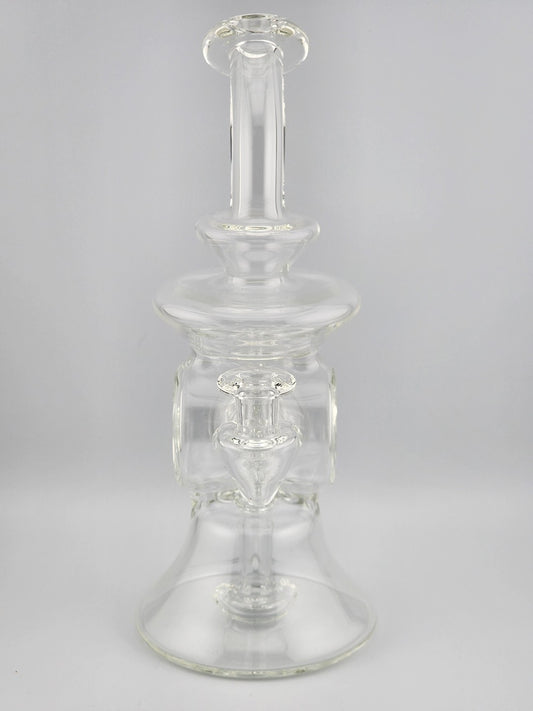 Bro D Glass Hypogeum Recycler in clear glass, designed for precision filtration and smooth airflow.
