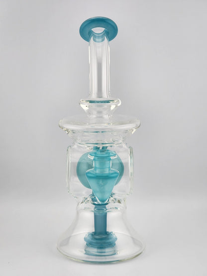  Bro D Glass Hypogeum Recycler with bold color accents, designed for precision filtration and smooth airflow.