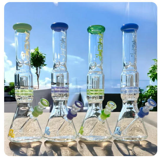 BSG 16" 65MM Ratchet Cannon Beaker, a high-quality glass water pipe designed for smooth hits and optimal filtration.
