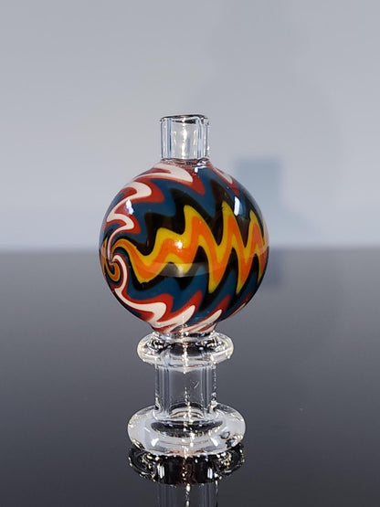  BSG Clear Wig-Wag Reversal Bubble Cap placed on a 25mm quartz banger, enhancing airflow and vapor flow for smoother, more flavorful dabs.