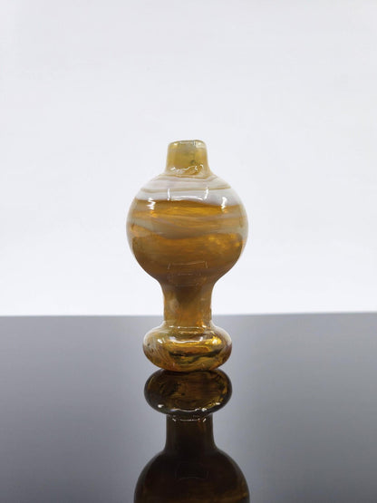  BSG Milky Bubble Cap placed on a 25mm quartz banger, enhancing vapor flow and providing smooth, flavorful hits during dabbing sessions.