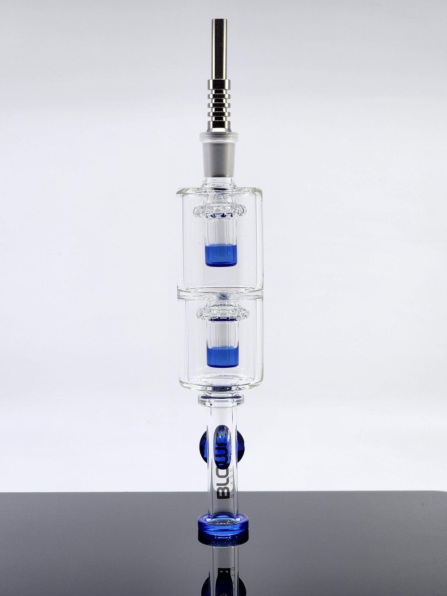 Blown Glass Goods Lotus Nectar Collector - Double Perc w/ Titanium Nail