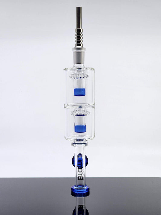Blown Glass Goods Lotus Nectar Collector - Double Perc w/ Titanium Nail