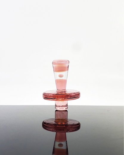 The Campfire Quartz Opal Tower Cap paired with various glass setups, enhancing aesthetic and efficiency.