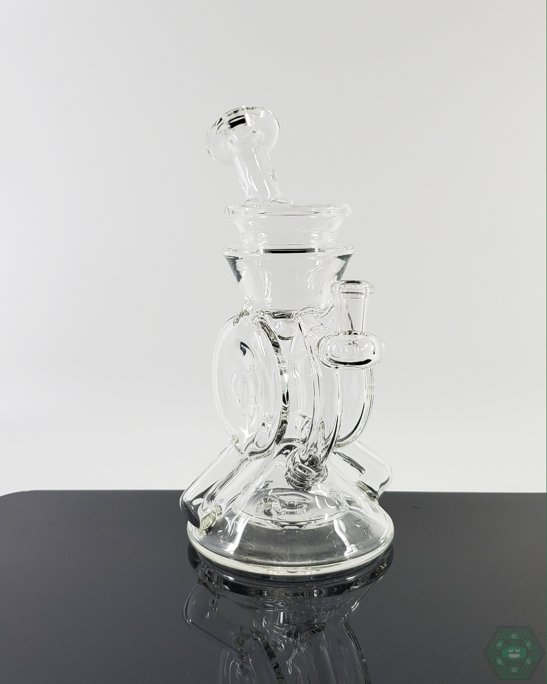 Cerio Glass Clear Recycler V3 #1, Premium Design with 10mm Joint and 4-Hole Perc for Precision and Style
