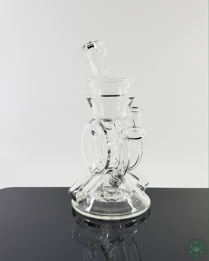 Cerio Glass Clear Recycler V3 #1, Premium Design with 10mm Joint and 4-Hole Perc for Precision and Style