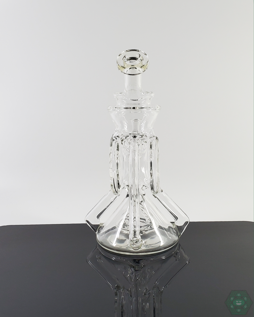 Cerio Glass Clear Recycler V3 #4 with 10mm Female Joint and Dual Uptake for Optimal Airflow