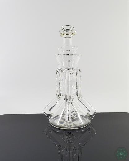 Cerio Glass Clear Recycler V3 #4 with 10mm Female Joint and Dual Uptake for Optimal Airflow