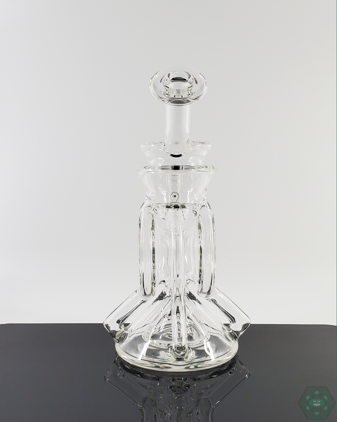 Cerio Glass Clear Recycler V3 #3, Features 4-Hole Perc and 10mm Female Joint for Optimal Dab Performance