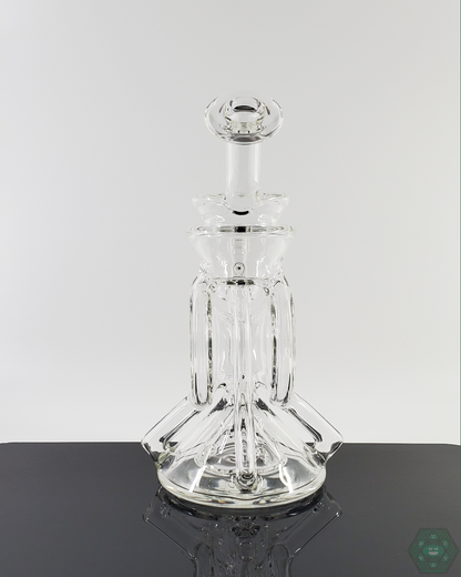 Cerio Glass Clear Recycler V3 #3, Features 4-Hole Perc and 10mm Female Joint for Optimal Dab Performance