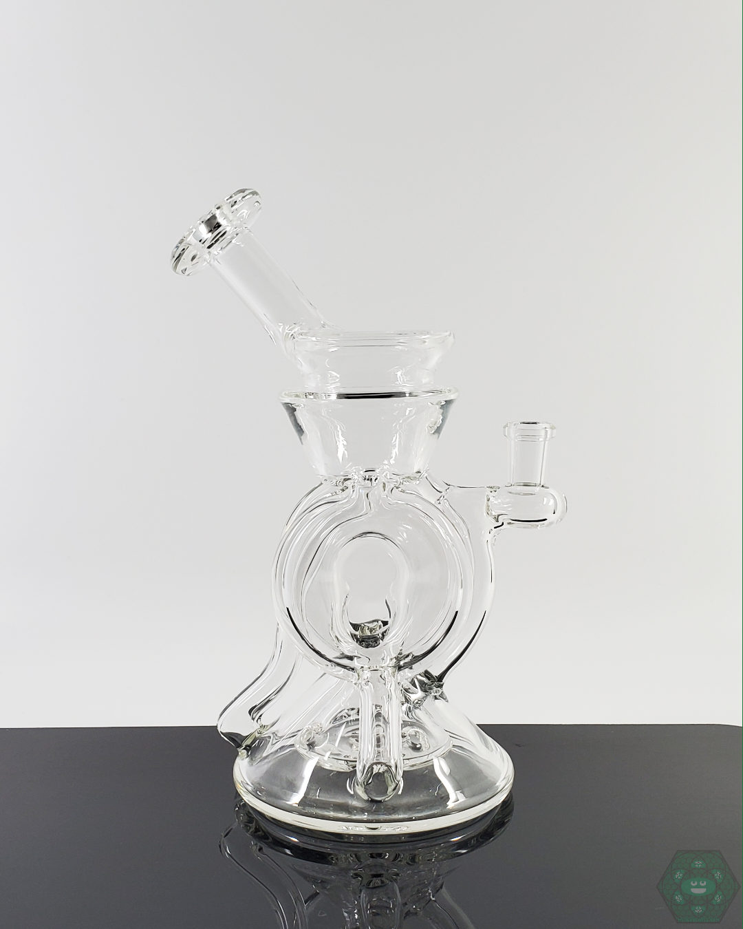 Cerio Glass Clear Recycler V3 #1, Ideal for Quartz Enthusiasts with 4-Hole Perc and Premium Design