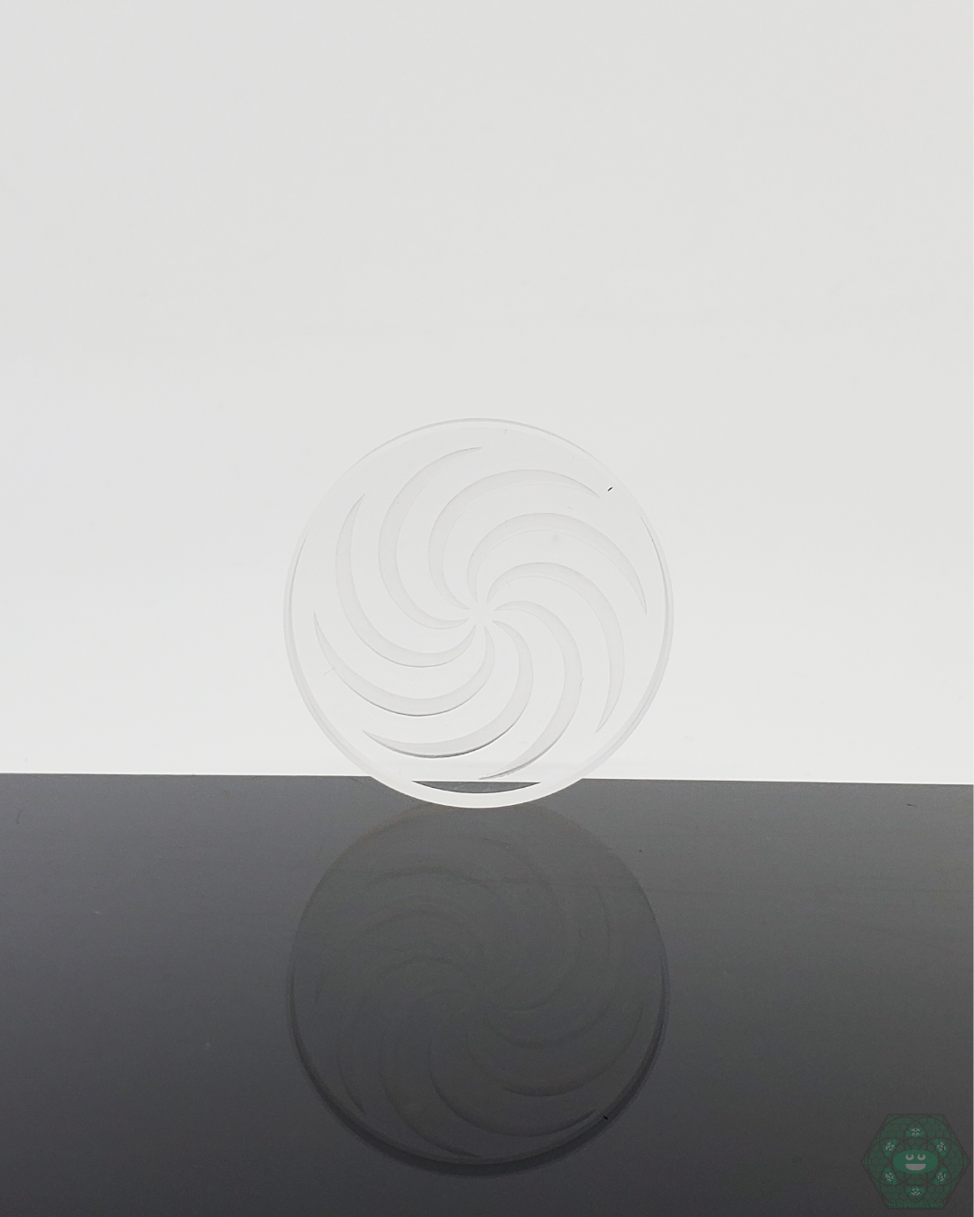 Channel Cap Quartz Single Coin designed for optimized smooth airflow, made with durable quartz for heat resistance and enhanced concentrate performance