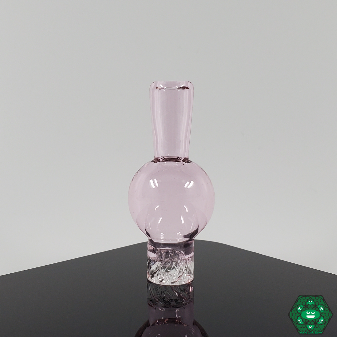 Side view of the Chill & Relax Glass Spinner Caps, showcasing the spinner feature that promotes efficient airflow and smooth vapor.