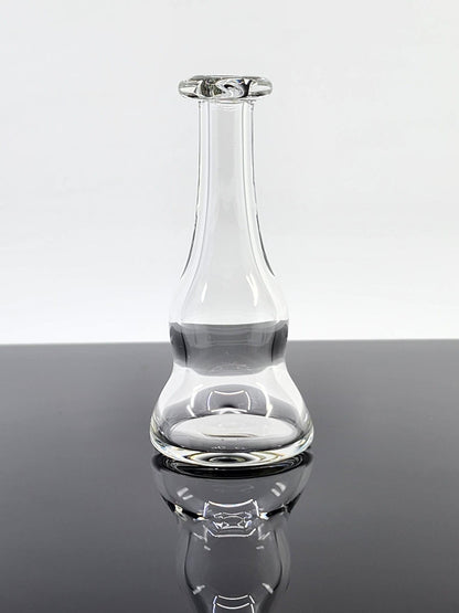 Clear Puffco Dry Top by Soft Spoken Glass, fits Peak and Peak Pro, 6.5"-7" height, stylish design for improved airflow and dabbing sessions.