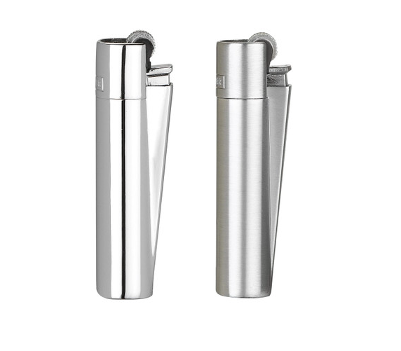 Clipper Classic Metal Lighter, refillable with gas for continued use, helping to reduce waste and keep your lighter working like new.