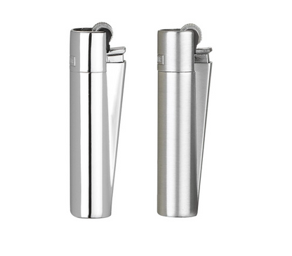 Clipper Classic Metal Lighter, refillable with gas for continued use, helping to reduce waste and keep your lighter working like new.
