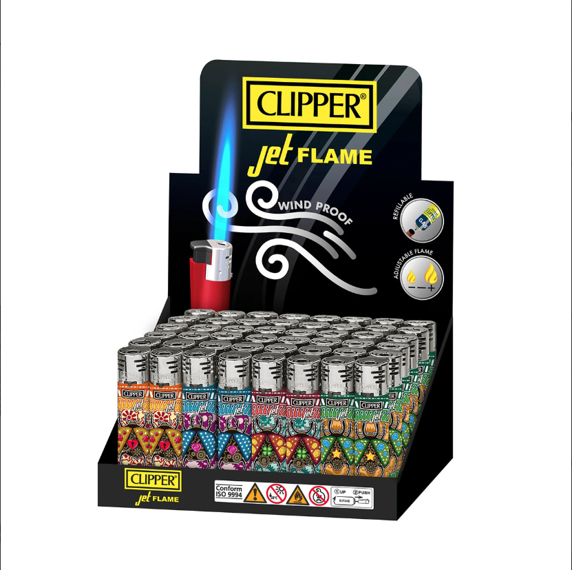 Clipper Classic Jet Flame Lighter: Windproof, Refillable, Adjustable Flame