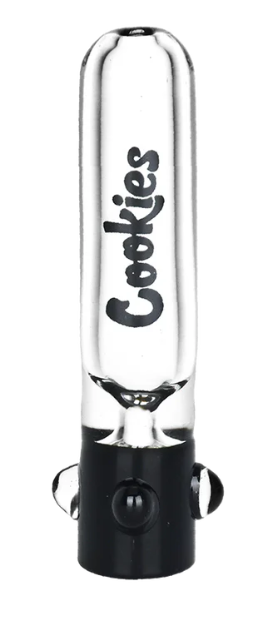 Cookies OG Chillum - Compact 3-inch hand pipe made from durable borosilicate glass with grip marbles and Cookies logo decal for convenient travel and smooth hits.

