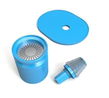 Close-up of the built-in percolation system in the Cookies x Stündenglass Gravity Infuser, delivering smooth, water-filtered, and cooled smoke.