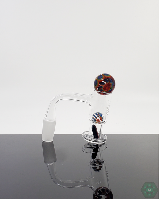 Crowman Crothers Dotstack Slurper Set with terp marble, terp pearls, and 25mm marble for enhanced vapor flavor and airflow in quartz nails.
