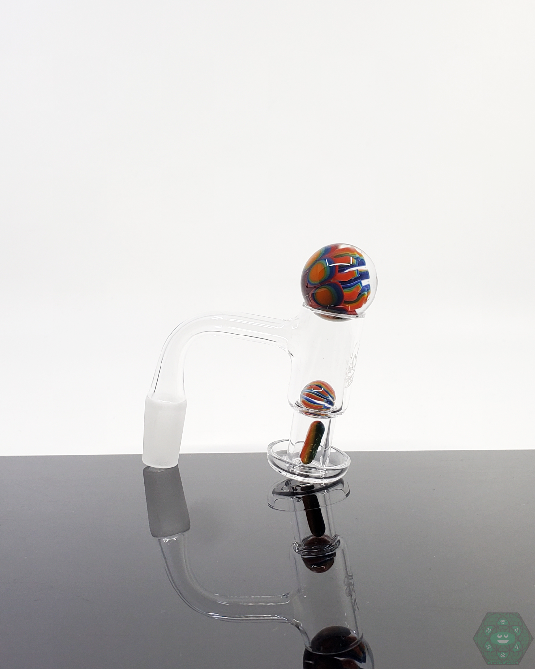 Crowman Crothers Dotstack Slurper Set for dabbing, featuring a unique glass terp marble, pearls, and a 25mm marble for intense vapor flavor.