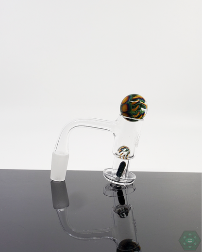 High-quality Crowman Crothers Dotstack Slurper Set with quartz-compatible terp marble and pearls, ensuring superior airflow and enhanced vaporization.