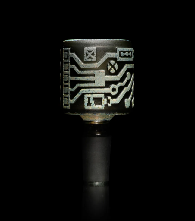 Milkyway Glass - Circuitboard Shadow Art Frit Bowl