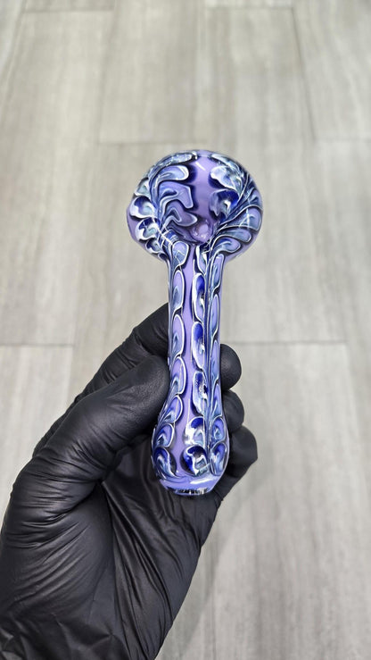 Izlow Glass - Periwinkle Paisley Handpipe