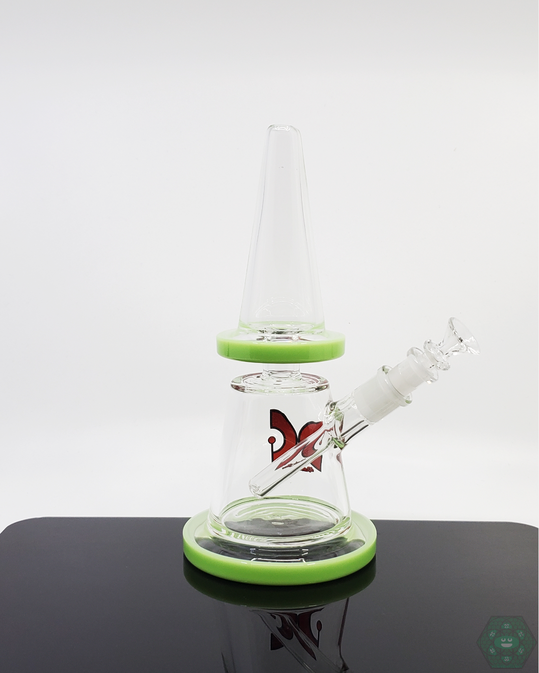 Dank Glass 8.25-inch Cone Beaker with 3-hole perc and 10mm joint, offering smooth filtration in a compact and durable design