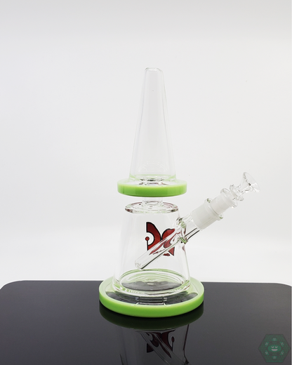 Dank Glass 8.25-inch Cone Beaker with 3-hole perc and 10mm joint, offering smooth filtration in a compact and durable design