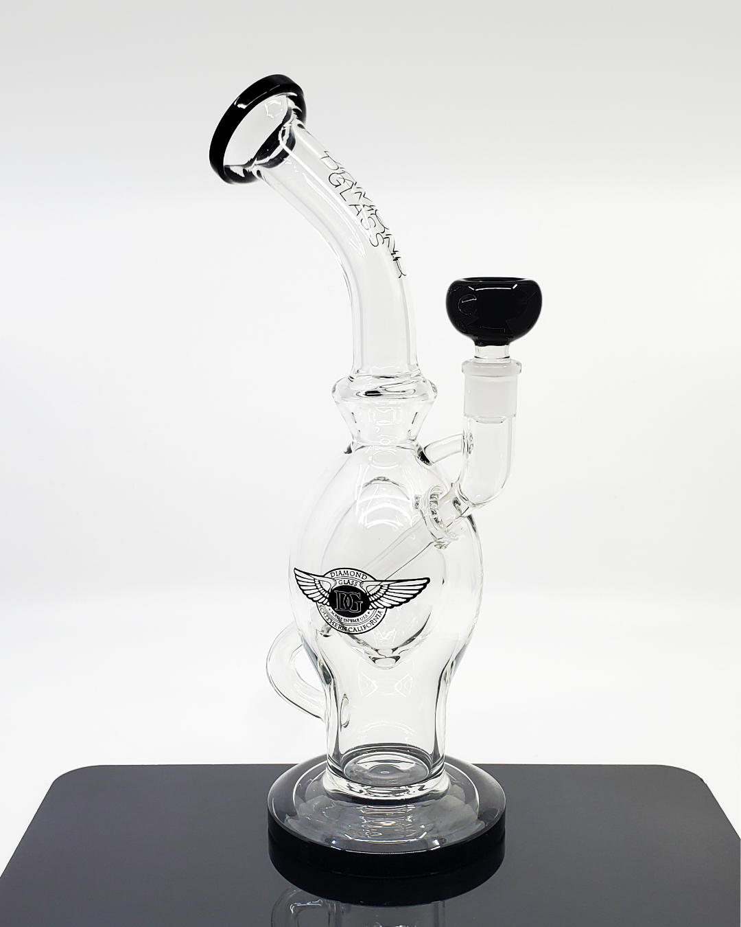  Diamond Glass 12" Ball Rig featuring a unique ball design for enhanced flavor diffusion, crafted from high-quality glass for a smooth and enjoyable dabbing experience.