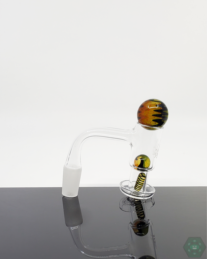 Collection of Ditton Glass Wigwag Slurper Sets, featuring unique color combinations and high-quality craftsmanship.