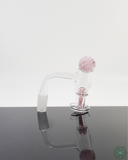 Artistic Divleli Glass Terp Slurper Set designed for quartz nails, complete with terp valve and pearls.