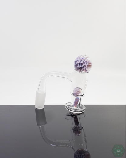 Premium Divleli Slurper Set with 25mm terp marble and pearls for optimized vapor experience in quartz rigs.