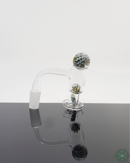 Quartz-compatible Divleli Glass Slurper Set offering terp pearls and a valve for controlled vaporization.