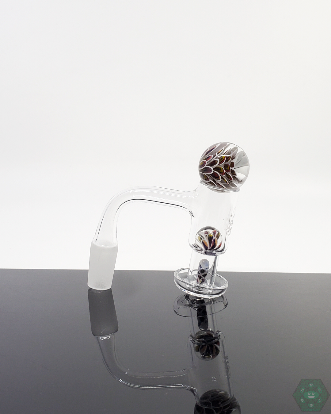 High-quality Divleli Glass Slurper Set with terp pearls and 25mm marble for balanced airflow and smooth flavor.