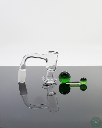 Complete Doq Glass Premium Slurper Set with all components, including the Terp Valve, Marble, and Pillar.