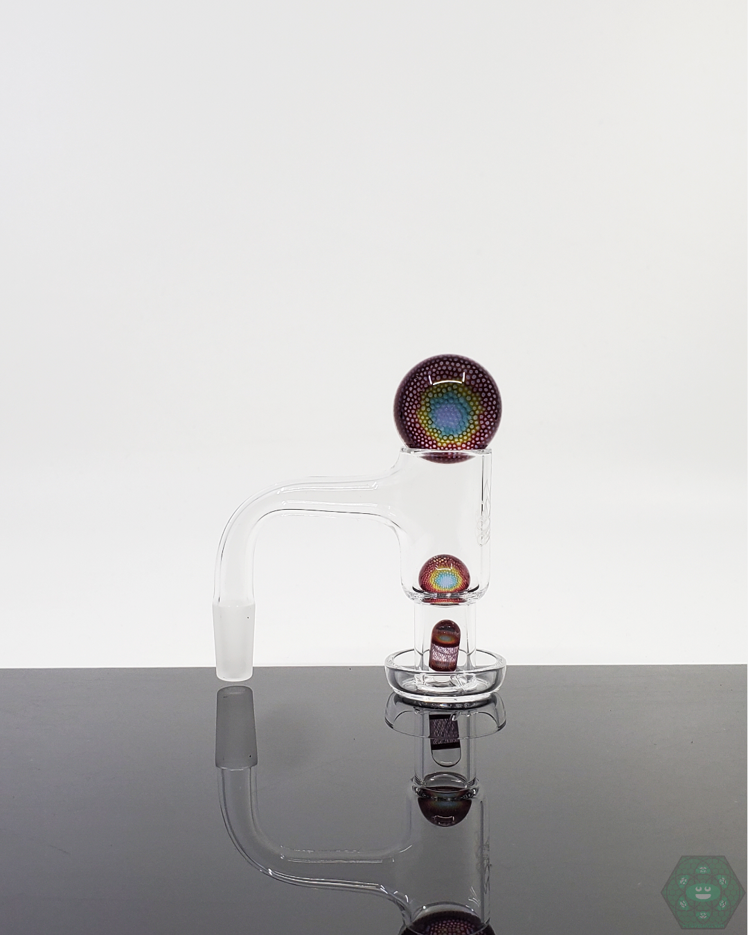 Premium Dosa Glass Slurper Kit with handcrafted terp marble, pearls, and terp valve, ensuring balanced airflow and flavor retention for quartz enthusiasts.