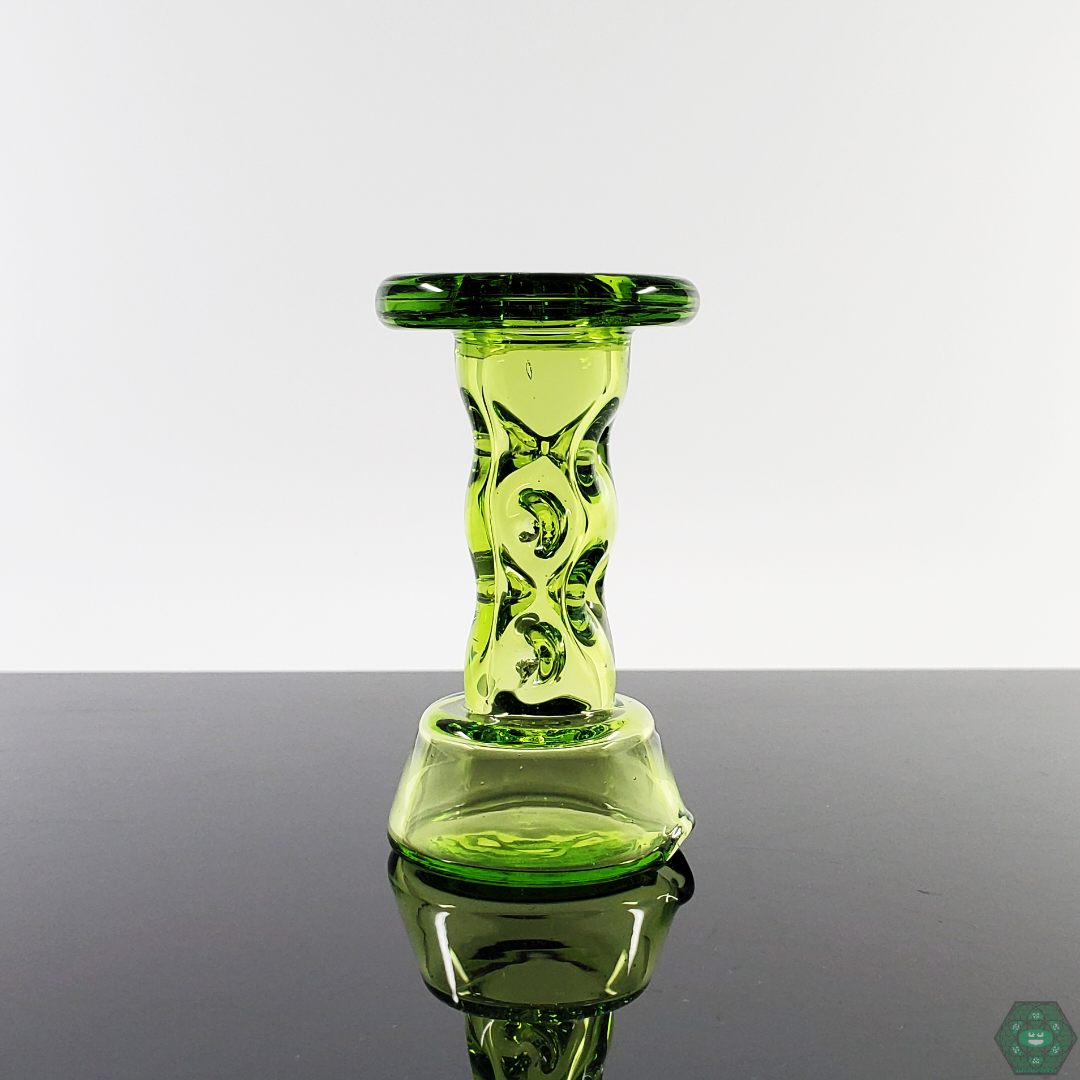 Front view of Durin Glass Cooling Tower Puffco Attachment in full color, designed for enhanced cooling without water.