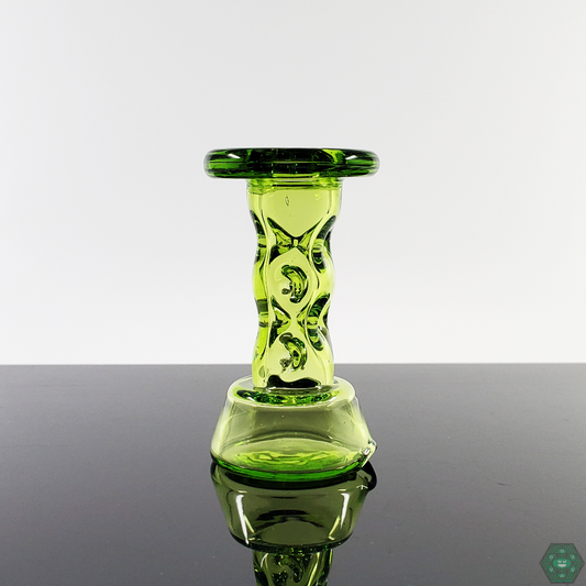 Front view of Durin Glass Cooling Tower Puffco Attachment in full color, designed for enhanced cooling without water.