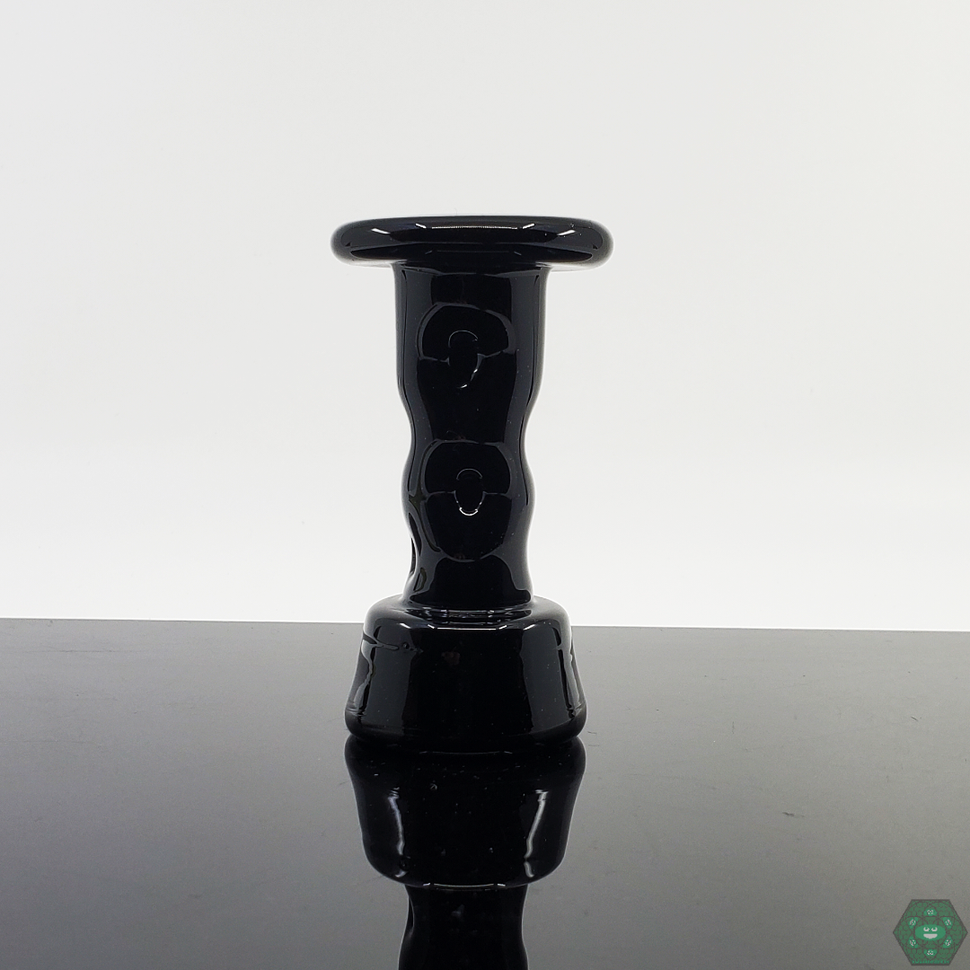Durin Glass Cooling Tower Puffco Attachment standing between 2.75" - 3.5" in height, perfect for portability.

