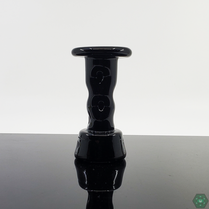 Durin Glass Cooling Tower Puffco Attachment standing between 2.75" - 3.5" in height, perfect for portability.

